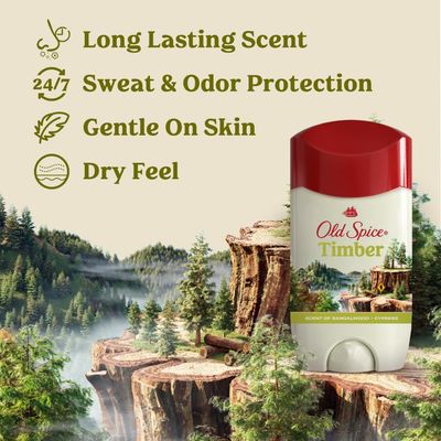Old Spice Fresher Collection Anti-Perspirant &amp; Deodorant Timber - 2.6 oz, Pack of 2
