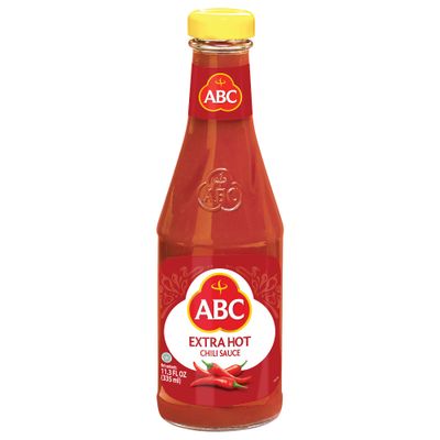 ABC Extra Hot Chili Sauce, 11.3 Oz, Spicy Sriracha Style Sambal, No MSG, Umami Flavor, Indonesian BBQ Dip Made with Chili &amp; Garlic