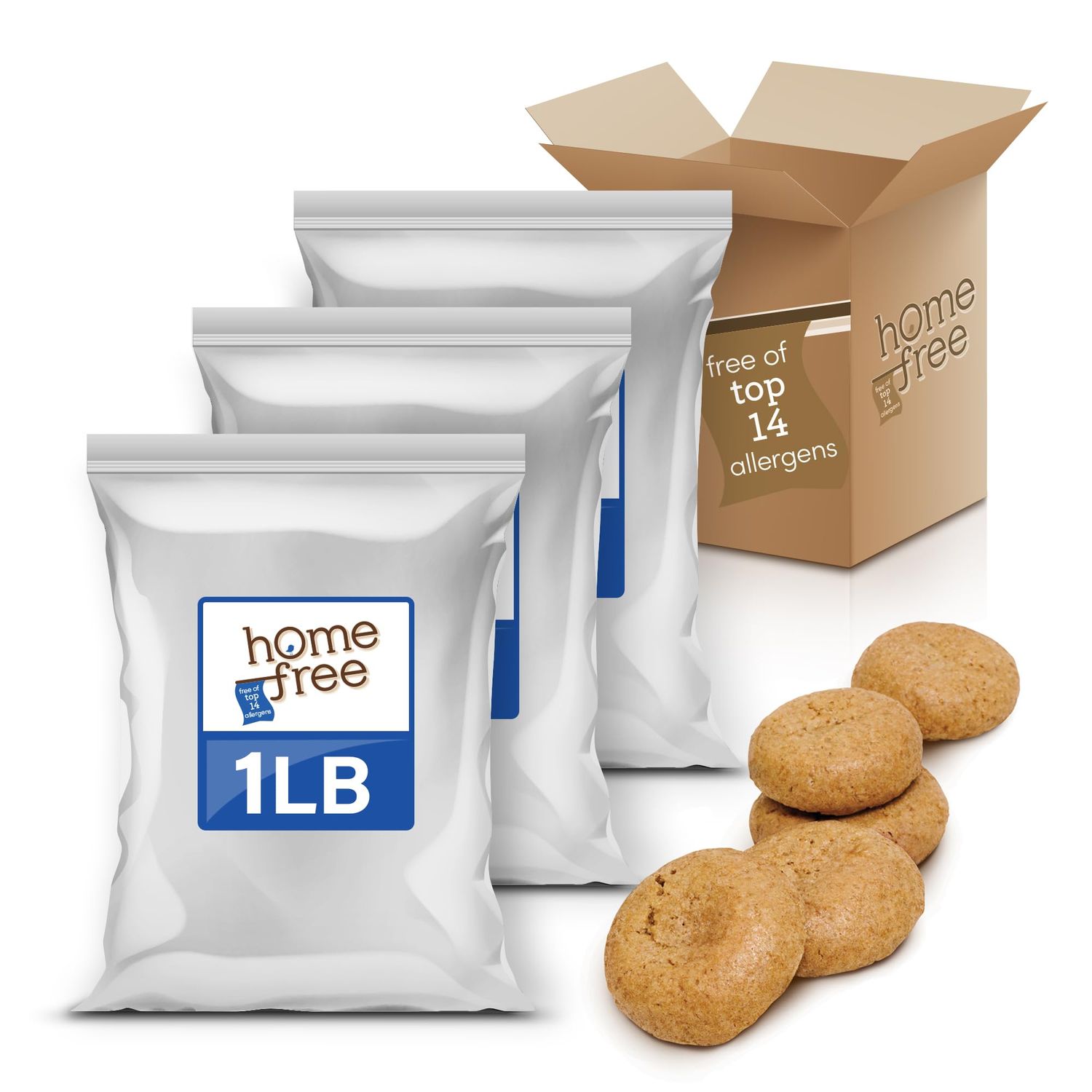Homefree Treats You Can Trust Gluten Free Vanilla Mini Cookies, Nut Free, 3 LB bulk