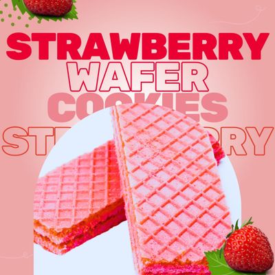 1 Strawberry Sugar Wafers, 8.46oz - 20 Packs Total Delicious Crispy Wafer Cookies with Strawberry Cream Filling Sweet Treats Party Favors Desserts Toppings Home Office School Travel Snacks
