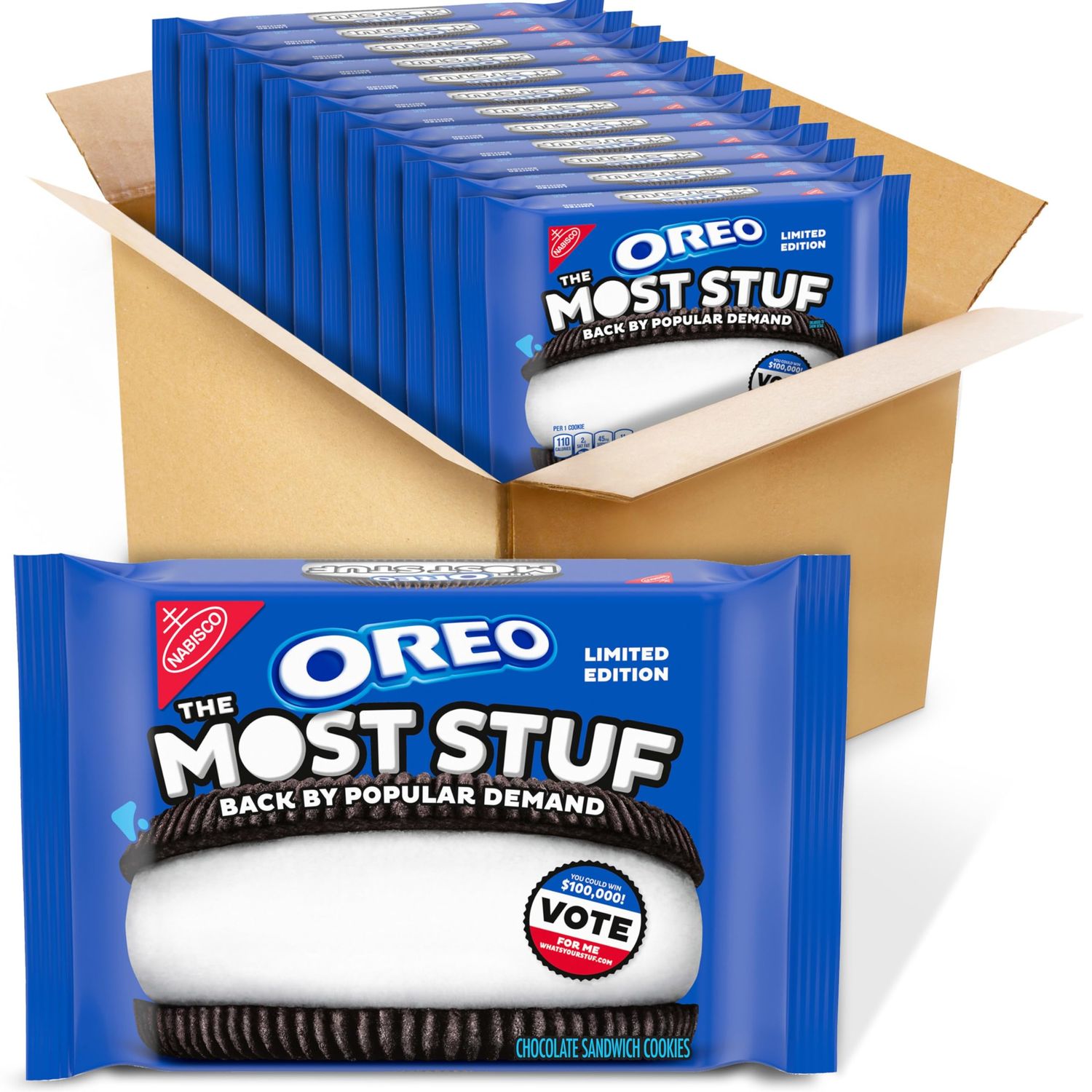 OREO The Most Stuf Chocolate Sandwich Cookies, Limited Edition, 12 Resealable 13.4 oz Packs