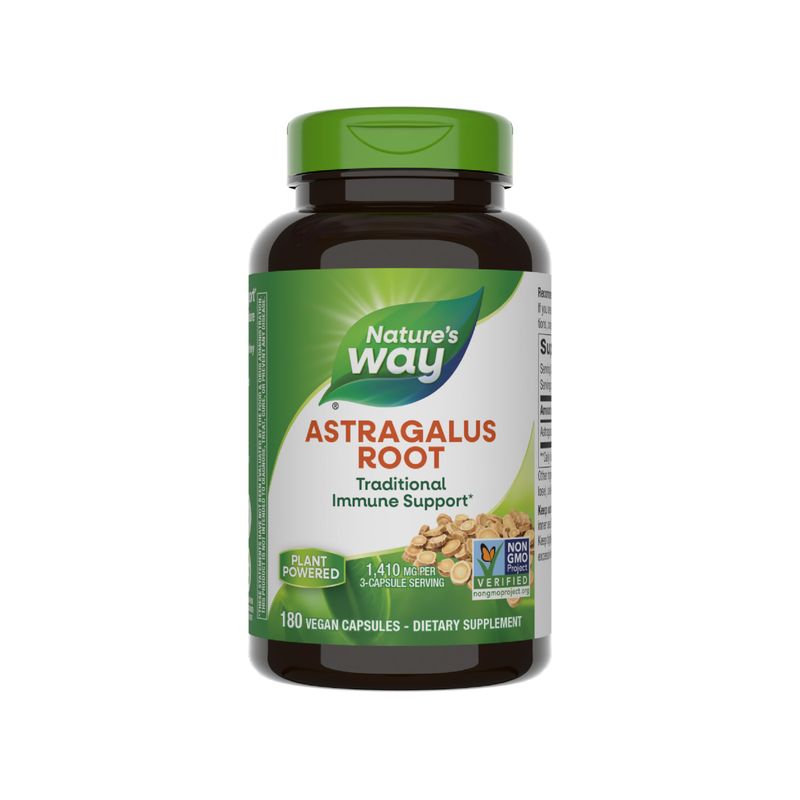 Nature's Way Astragalus Root - Astragalus Root Herbal Supplement - Traditional Immune Support - Non-GMO Project Verified - Gluten &amp; Dairy-Free - 180 Vegan Capsules