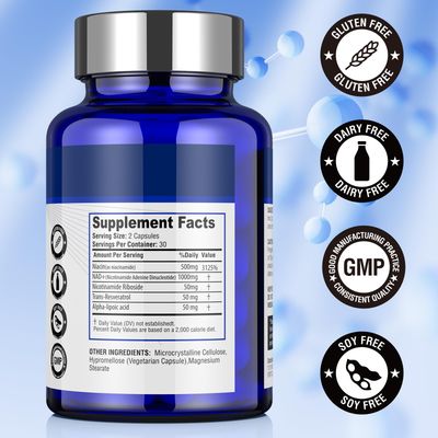 UIMISX NAD Supplement 1000mg Pure Organic &amp; NiacinVitamin B3 500mg, NAD Supplement for Woman and Man, Nicotinamide Riboside NR Supports Anti-Aging, Energy, Brain, Non-GMO, Gluten-Free