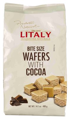 Litaly Bite Size Wafers with Cocoa, 14.1 Ounce