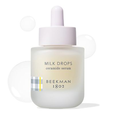 Beekman 1802 Milk Drops Ceramide Facial Serum - Squalane Oil, Hyaluronic Acid &amp; Goat Milk Face Moisturizer - Boosts Skin Radiance &amp; Hydrates Deeply - Fragrance Free, Cruelty Free