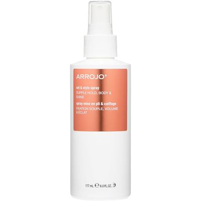 ARROJO Set &amp; Style Hair Spray - Blow Dry Spray To Create Body, Shine, Hold - Hair Shine Spray For Blow-Drying -Hair Setting - Anti Frizz Hair Products To Fight Humidity 6 Oz