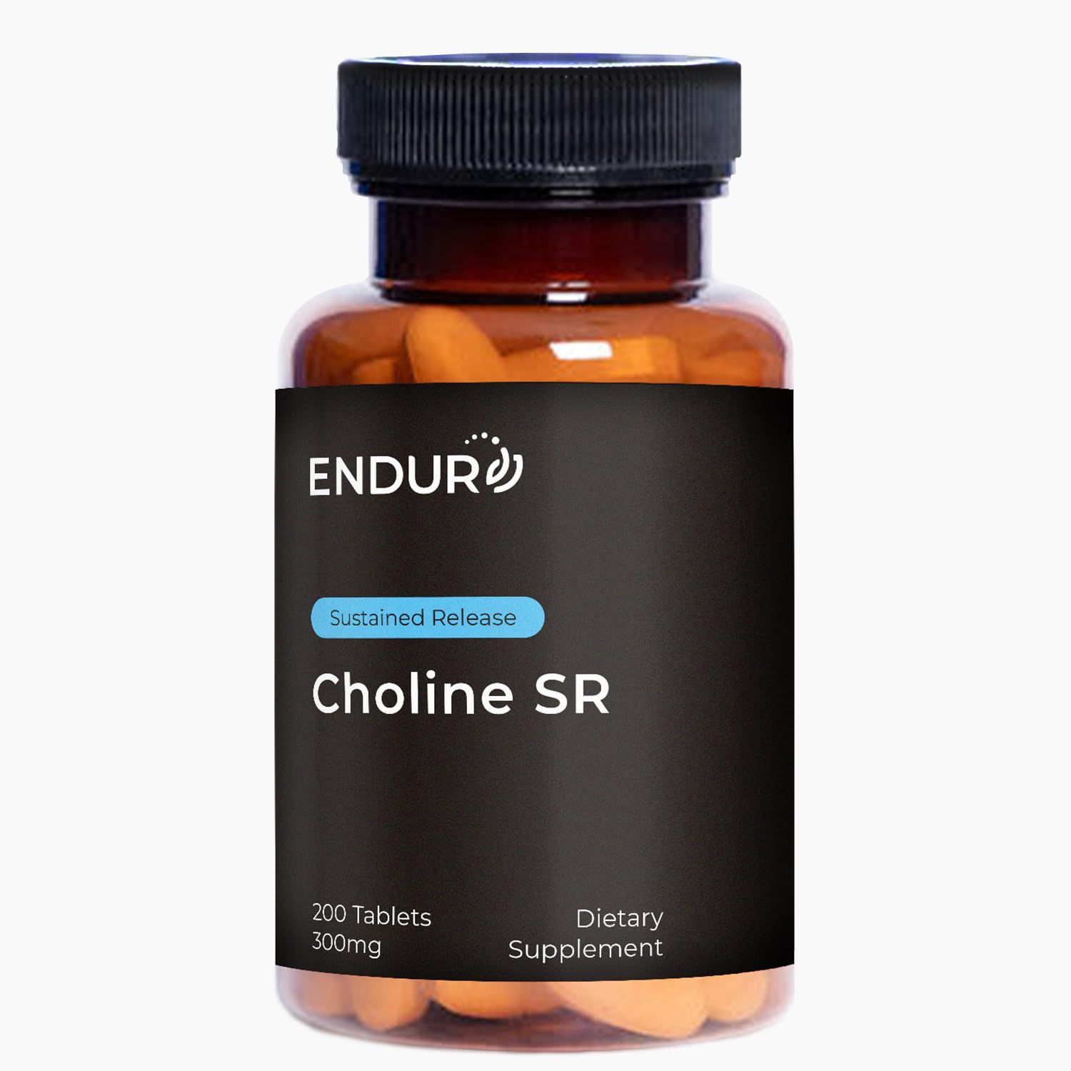 Endurance Products Choline Bitartrate Sustained Release - 300mg 200 Tablet - Promotes Brain Health, Mental Focus &amp; Memory - Prenatal Supplement for Development &amp; Growth - 100 Vegan &amp; Non-GMO Co.