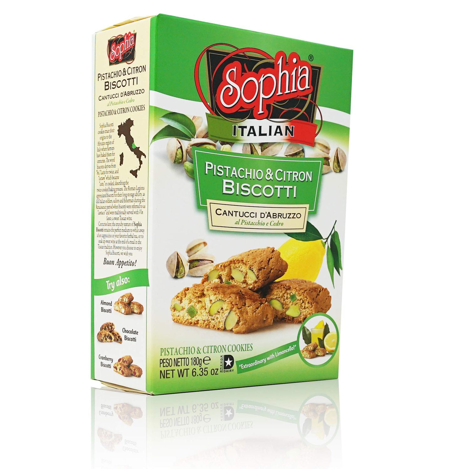Sophia Biscotti-PistachioCitron Cantuccini 6.35oz 6-pack