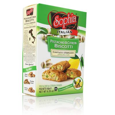 Sophia Biscotti-PistachioCitron Cantuccini 6.35oz 6-pack