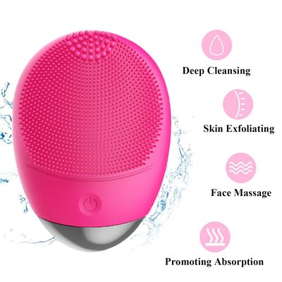 Facial Cleansing Brush, 3-in-1 Electric Soft Silicone Waterproof Face Scrubber, USB Rechargeable IPX7 Waterproof Sonic Vibrating Face Brush for Deep Cleansing, Gentle Exfoliating and Massaging