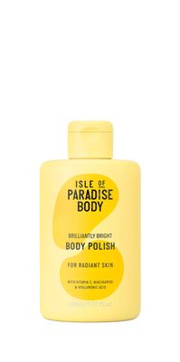 Isle of Paradise Brilliantly Bright Body Polish - Smoothes Rough, Dry Skin - Hydrating Exfoliating Scrub with Vitamin C, Niacinamide, and Hyaluronic Acid - 7.77 fl. oz