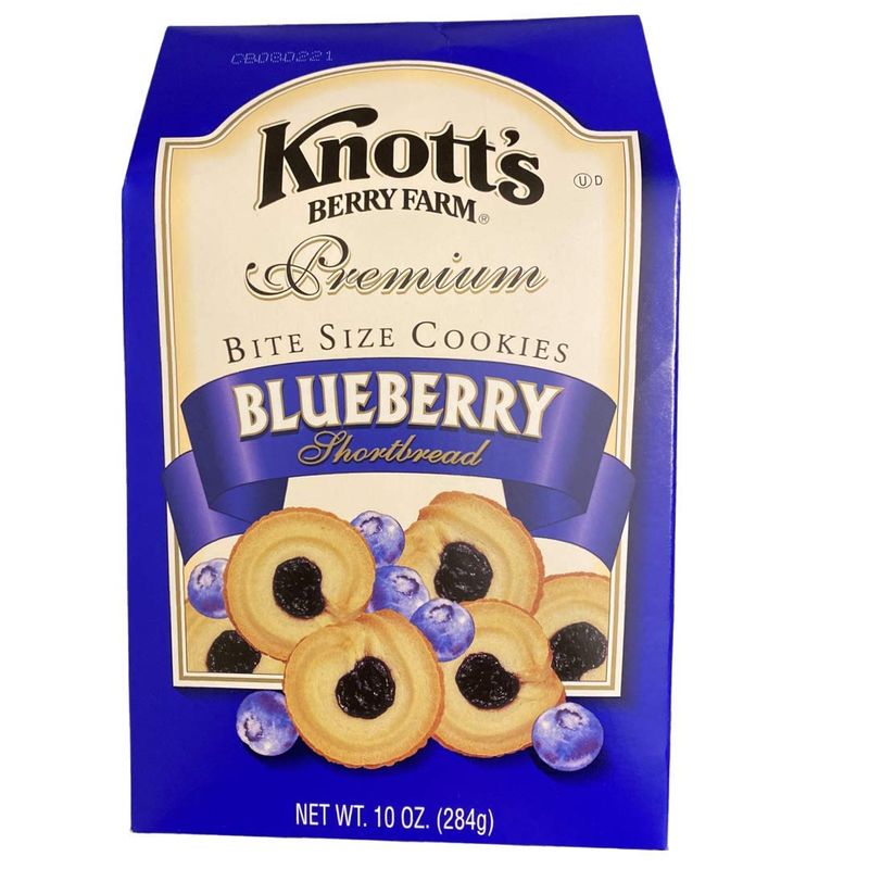 Blueberry Knott's Berry Farm Premium Bite Sized Shortbread Cookies Ten Ounce Gift Box