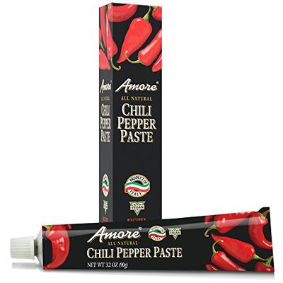 Amore Vegan Chili Pepper Paste In A Tube - Non GMO Certified and Made In Italy Pack of 6
