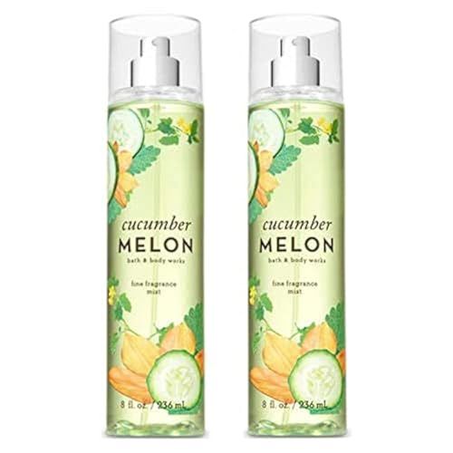 Bath and Body Works Cucumber Melon Fine Fragrance Mists Pack Of 2 8 oz. Bottles Cucumber Melon