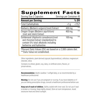 Integrative Therapeutics - Berberine Complex - Berberine Supplement with Oregon Grape and Goldenseal Root Extract - Vegan Supplement - 90 Capsules