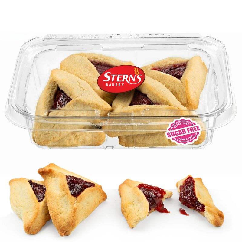 Sugar Free Cookies 10 Count Strawberry Filled Hamentaschen Cookies Diabetic Cookies for Adults Sugar Free Cookies and Snacks Nut Free Sterns Bakery