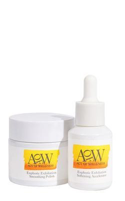 Act of Wellness Euphoric Exfoliation Weekly Exfoliating Facial Treatment Peel for Soft and Baby Smooth Skin - with Lactic and Glycolic Acid - Vegan 2oz and 1oz