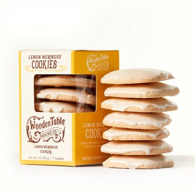 Shortbread Meringue Covered Lemon Cookies - Wooden Table Baking Company Gourmet Set Of 7 Argentinean Cookies