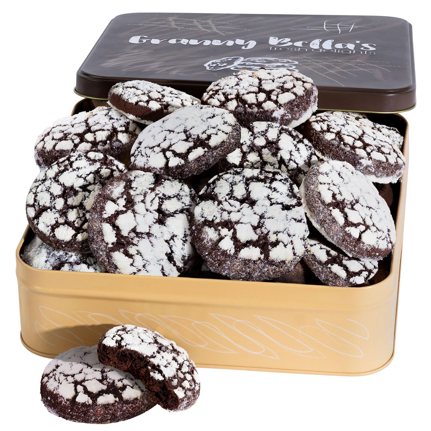 Granny Bellas Fathers Day Gift Baskets, Holiday Chocolate Crinkle Cookie Gifts for Mom, Dad, Gourmet Food Delivery for Husband, Grandpa, Sonm Daughter, Coworkers Family and Friends