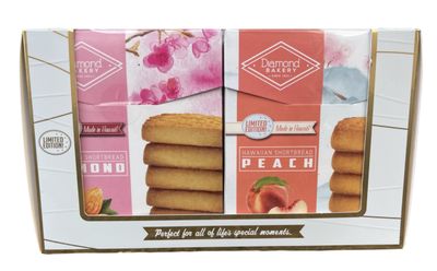 Diamond Bakery Hawaii Shortbread 4 Pack Lilikoi, Guava, Almond, Peach