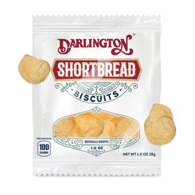 Darlington Snacks Individually Wrapped Shortbread Cookies Biscuit Bites, 1.0 Oz Butter Short Bread Cookies, Made in USA, 108 Count 6.75 lbs Total