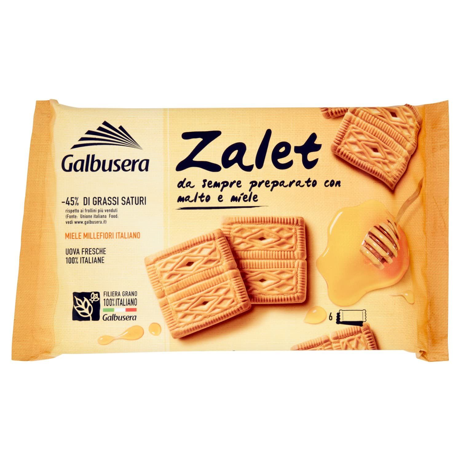 Galbusera Zalet Biscuits with Malt and Millefiori Honey 500g