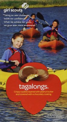 Girl Scout Cookies Tagalongs Cookies Topped with Creamy Peanut Butter Covered in Chocolate - 1 Box of 15 Cookies