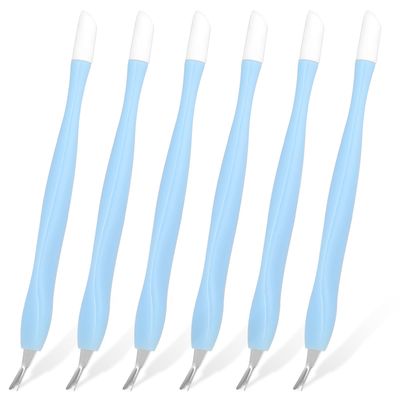 6 Pcs Cuticle Trimmer Pusher Remover, Rubber Tip Gentle on Nail Bed, Cuticle Dead Removal Fork, Nail Cleaner Tools for Fingernail and Toenail
