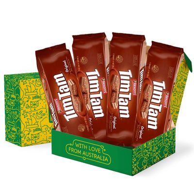 Tim Tam Original Australian Chocolate Cookies by Arnott&#39;s - 4 Pack Gift Box - Gift Ideas Chocolate Snack &amp; Candy - Shipped from Australia