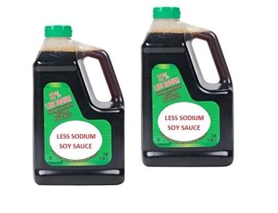 Traditionally Brewed Regular Soy Sauce - 38 Less Sodium, All Purpose Seasoning - 64 fl oz 2 qt - Pack of 2