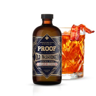 Old Fashioned Cocktail Mix - Made with Real Bitters &amp; Cane Sugar - Maple Bacon Flavor - Fast, Easy, Delicious, Handcrafted Cocktail Syrup - 4oz - 1 Pack