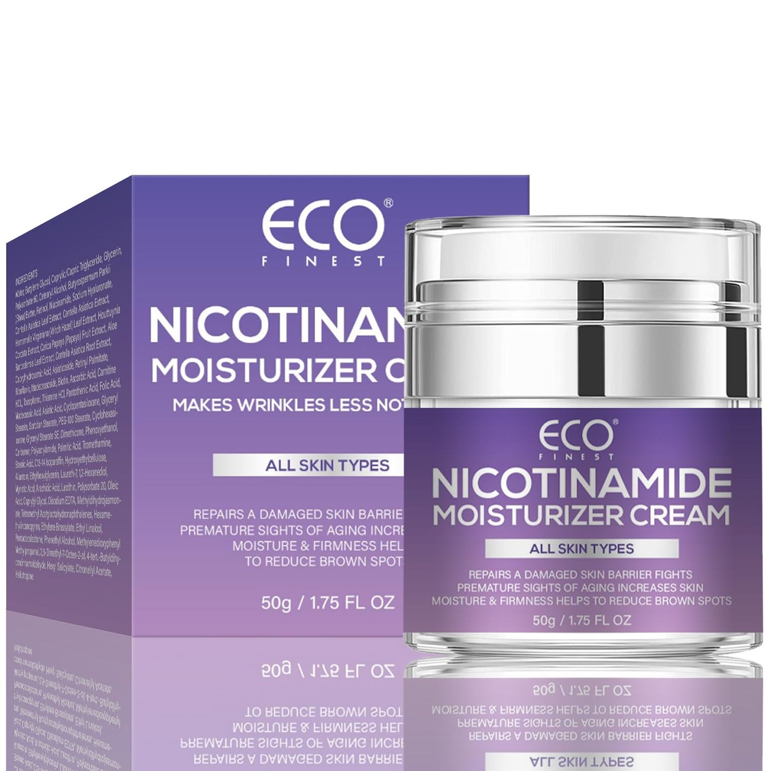 AKBAN Niacinamide Cream for Face with Sodium Hyaluronate &amp; Centella, Daily Hydration Face Moisturizer Cream for Tightening and Renewal Skin, 50g