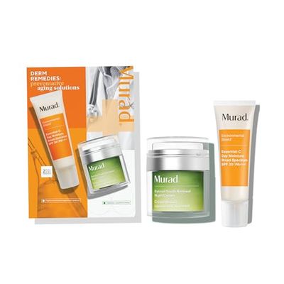 Murad Preventative Aging Solutions Value Set - 2-Piece Full Size Set 156 Value - Anti-Aging Skincare Set - Essential-C Day Moisture SPF 30 1.7Fl Oz, Retinol Youth Renewal Night Cream 1.7Fl Oz