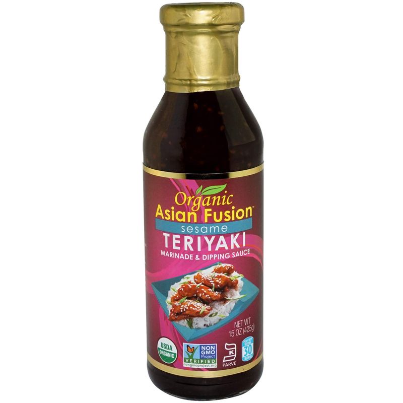 Organic Asian Fusion Sesame Teriyaki Sauce - Asian General Tso&#39;s Organic Teriyaki Sauce - USDA Organic, Non-GMO Project Verified, Gluten Free, Kosher Parve, Made In USA, 15 Oz 1 Pack