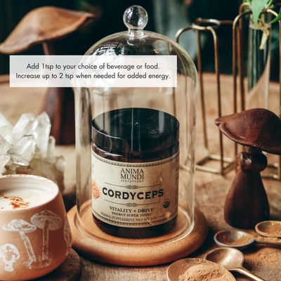 Anima Mundi Apothecary Cordyceps Mushroom Powder - Real Organic Cordyceps Mushroom Powder - Mushroom Powder Supplement for Liver and Immune Support - Add to Food, Coffee, Tea and More 5oz 141g