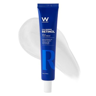 Wonjin Effect CICA BARRIER RETINOL EYE &amp; FACE CREAM 1.76 fl Oz, Retinol Vitamin A, Peptides, Wrinkle Care, Soothing, Panthenol Vitamin B5
