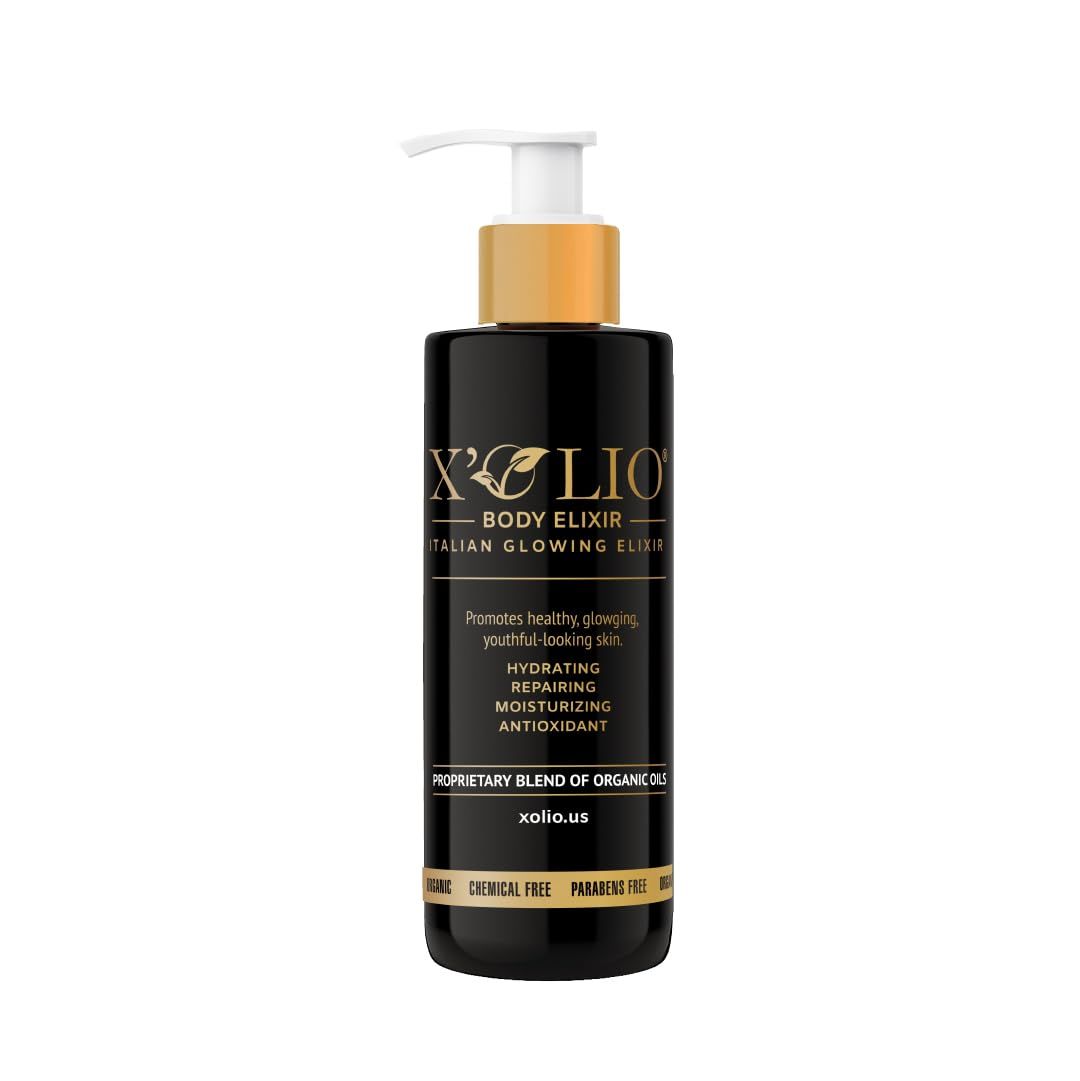 XOlio Body Elixir - The Italian Glowing Elixir - Hydrating, Repairing Body Oil for Radiant, Youthful Skin - Antioxidant-Rich Organic Formula - 125ml
