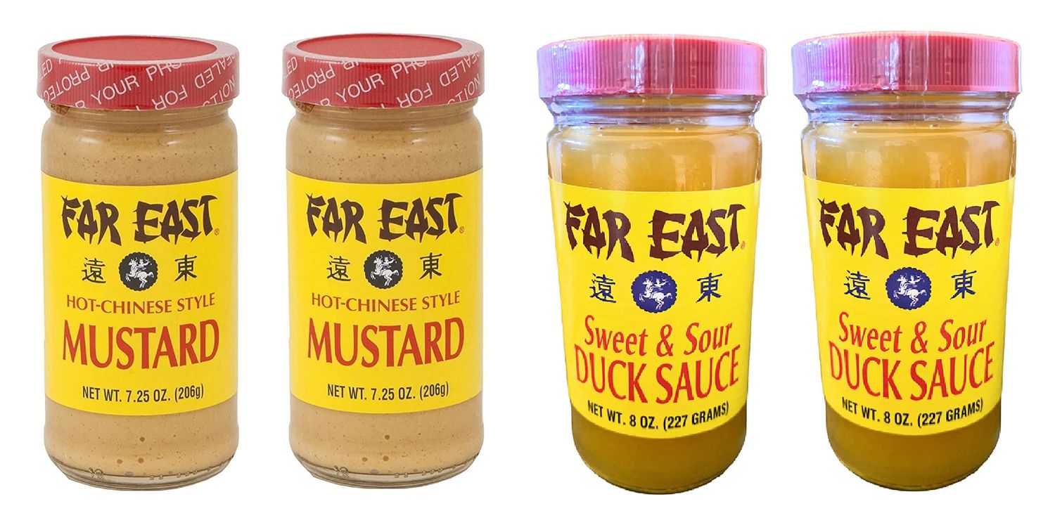 Hot Chinese Mustard and Chinese Duck Sauce Sets 2 Mustard &amp; 2 Duck Sauce