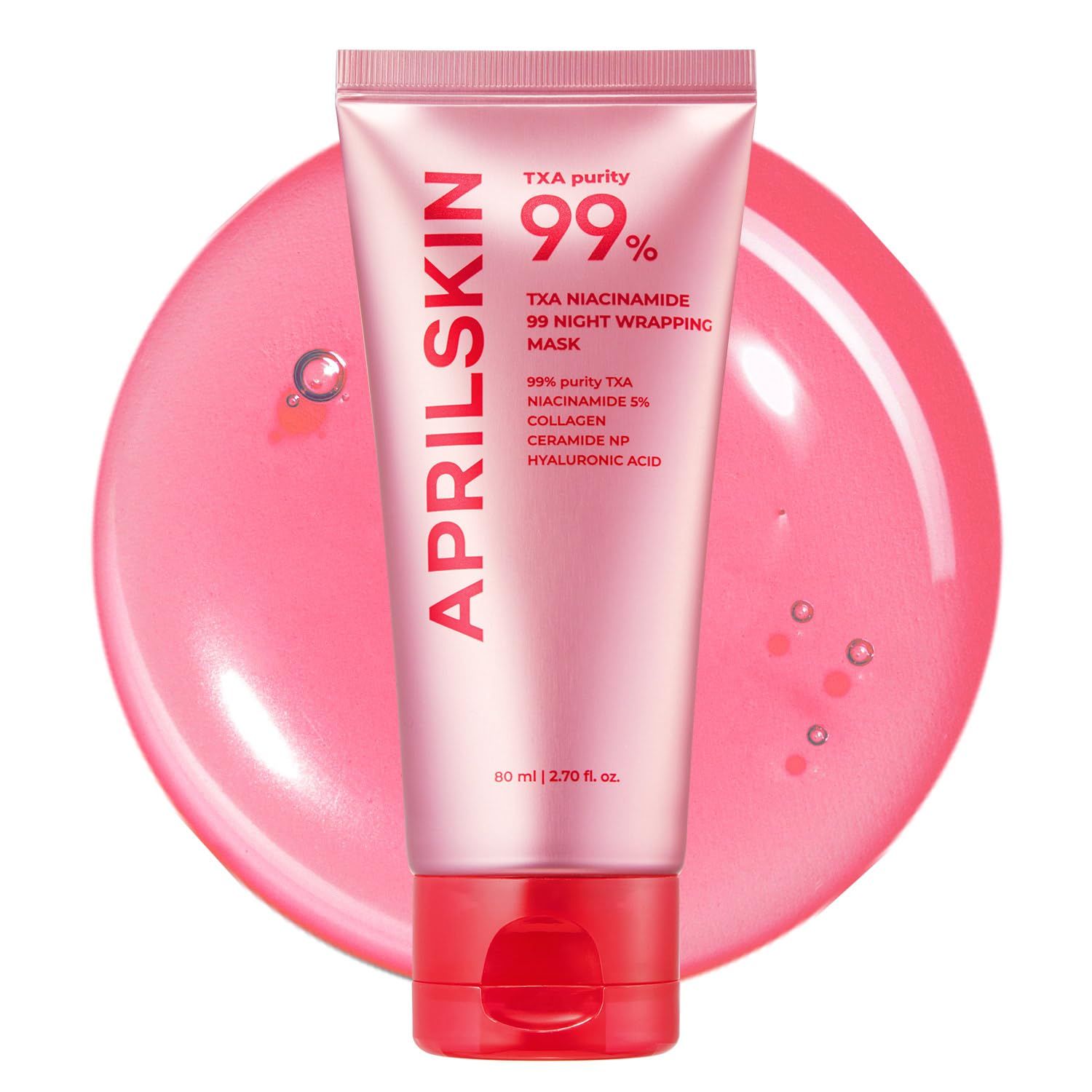APRILSKIN TXA Niacinamide 99 Overnight Wrapping Mask 99 High-Purity TXANiacinamide for Uneven Skin Tone Overnight Skin Booster for Toning Care, Firming &amp; Pore Care 80ml, 2.70 fl.oz.