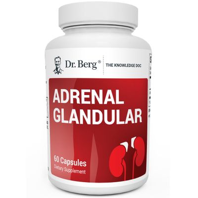 Dr. Berg Adrenal Glandular - Hormone Balance Formula That Supports Healthy Adrenal Function - Adrenal Support Supplement - 60 Capsules