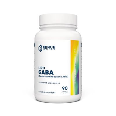 Renue By Science GABA High Strength Liposomal GABA Supplements 90 GABA Capsules - 300mg Gamma-Aminobutyric Acid per Serving Non-GMO Made in The USA Third-Party Tested