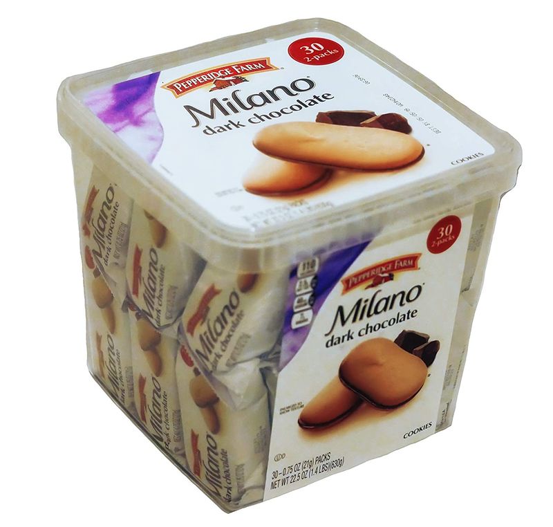 Pepperidge Farm, Milano, Cookies, Dark Chocolate, 22.5 oz, Multi-pack, 30 count - 0,75 OZ 21g packs