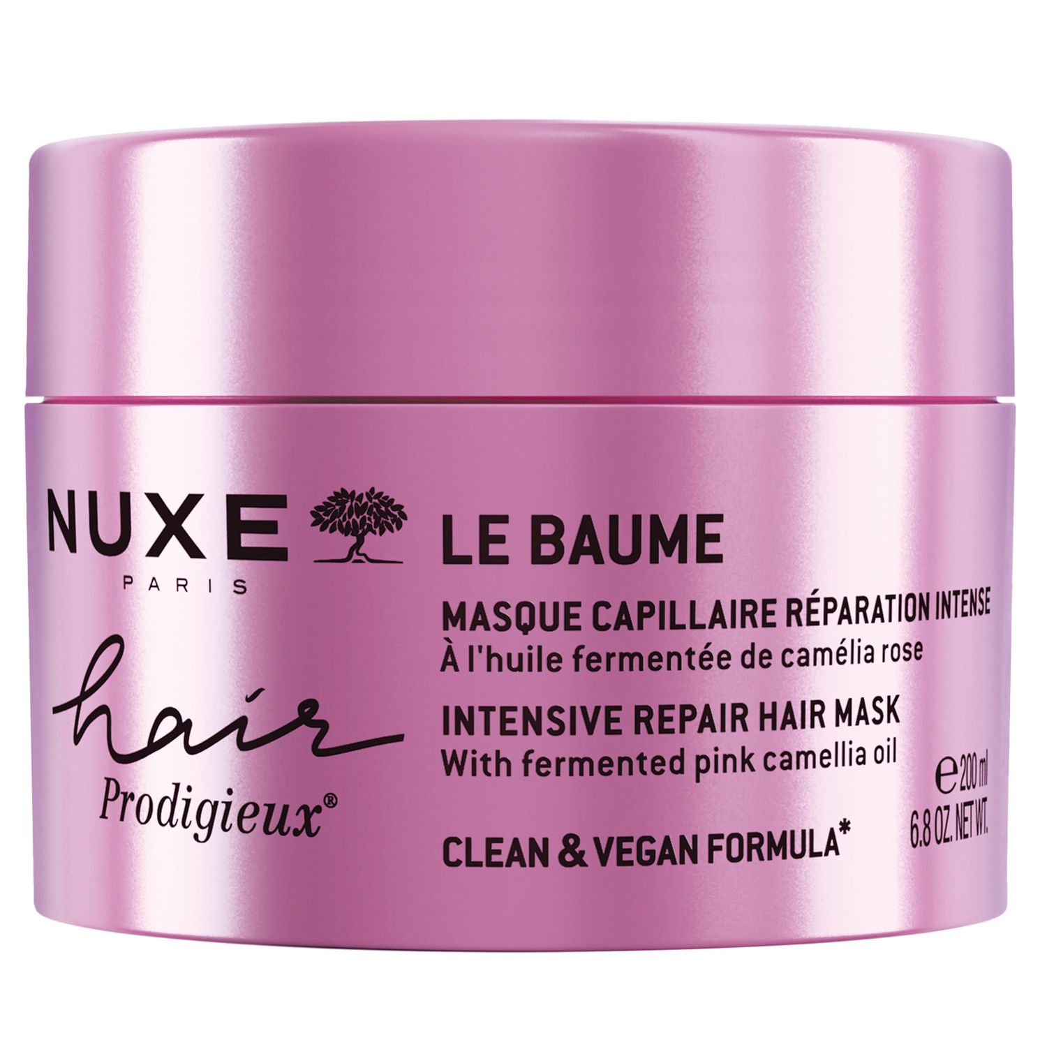 Nuxe Hair Prodigieux Intensive Repair Hair Mask with Fermented Pink Camellia Oil for Dry or Damaged Hair. Vegan &amp; Silicone-Free, 6.8 fl oz
