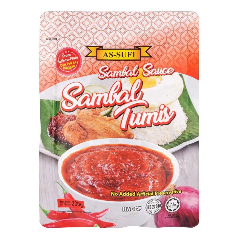 As-Sufi Sambal Sauce Sambal Tumis, 200g, 1 Packet