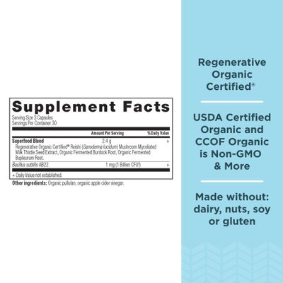 Ancient Nutrition Regenerative Organic Certified Liver Cleanse Supplement, Ancient Herbals Liver Cleanse with Milk Thistle, Burdock Root & Reishi for Optimal Liver Support, Gluten Free, 90 Count