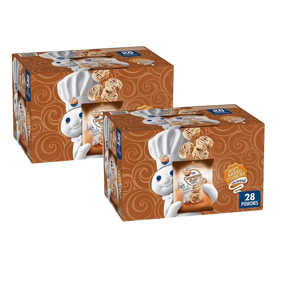 Mini Cinnamon Roll Cookies, Soft Baked, 1.5 oz, 28 Pack 42 oz 2 Pack