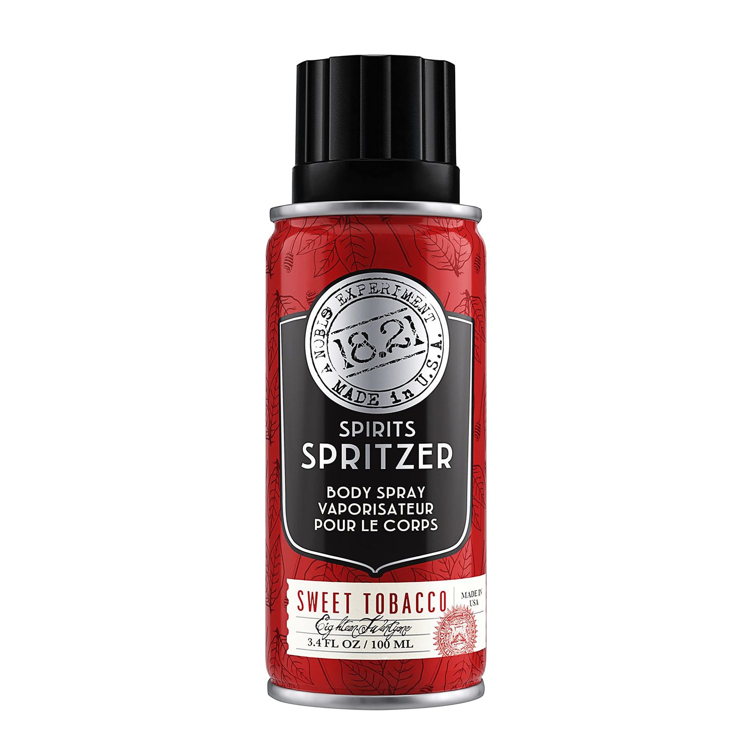 18.21 Man Made Mens Spirits Spritzer Sweet Tobacco Fragrance, 3.4 oz. - Luxurious Long-Lasting All Over Body Spray with Masculine Aromatics - Premium Men Care Products - Gifts for Him