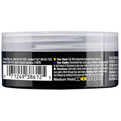 L'oreal Paris Studio Line Texture and Control Overworked Hair Putty 1.7 Oz 3 Pack