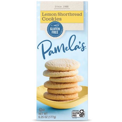 Pamela&#39;s Products Lemon Shortbread Gluten Free Cookies,6.25 Ounce Pack of 6