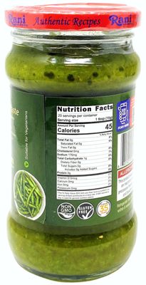 Rani Green Chilli Cooking Paste 10.58oz 300g Glass Jar Vegan Gluten Free NON-GMO No Colors Indian Origin